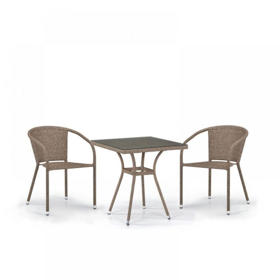 Комплект мебели из иск. ротанга T282BNT/Y137C-W56 Light brown (2
